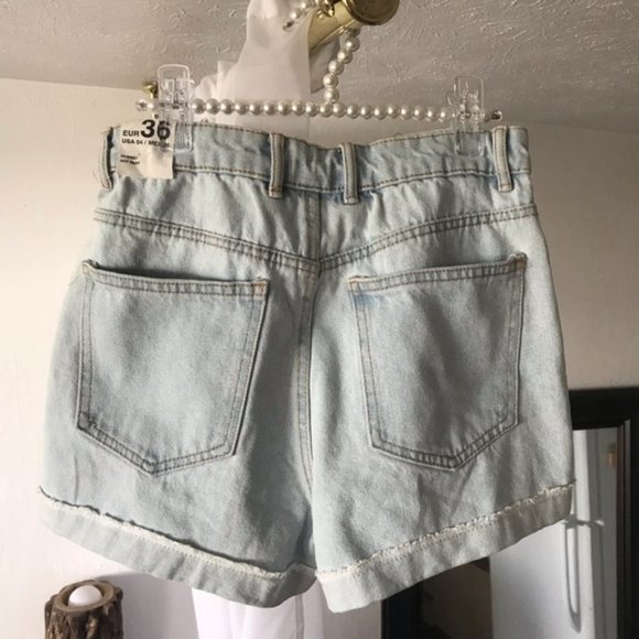 NWT ZARA High Waisted Light Wash Yellow Stripe - Picture 9 of 10